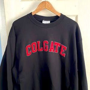 Champion Crew Colgate Arched Wool 2 Color Letters Across Chest